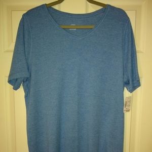 Christopher and Banks blue v-neck t-shirt size 14 W/X